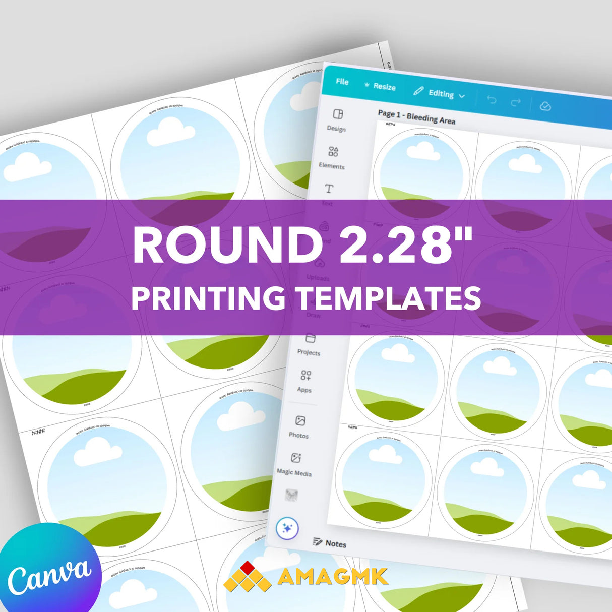 2.2in printing templates