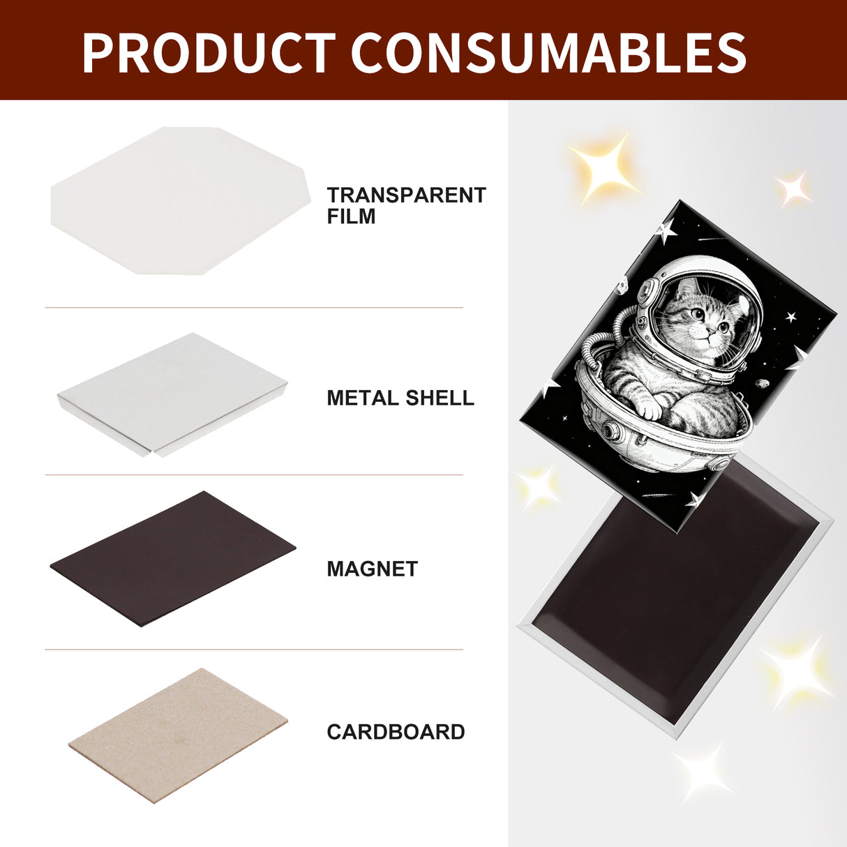 2.5 x 3.5 inch Rectangle Fridge Magnets Maker Machine Kit