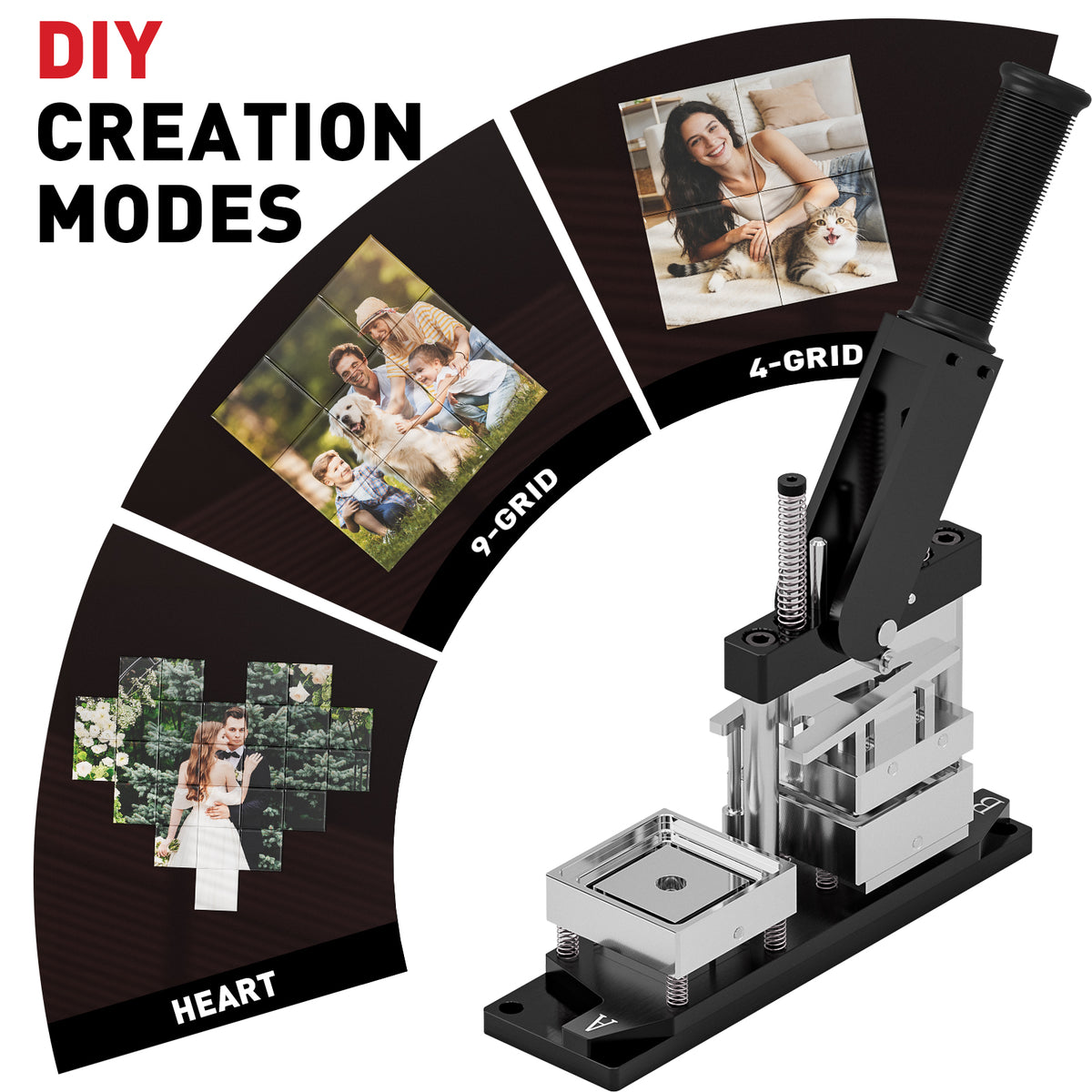 2x2inch Square Magnet Maker Machine Kit with 200 Sets Supplies