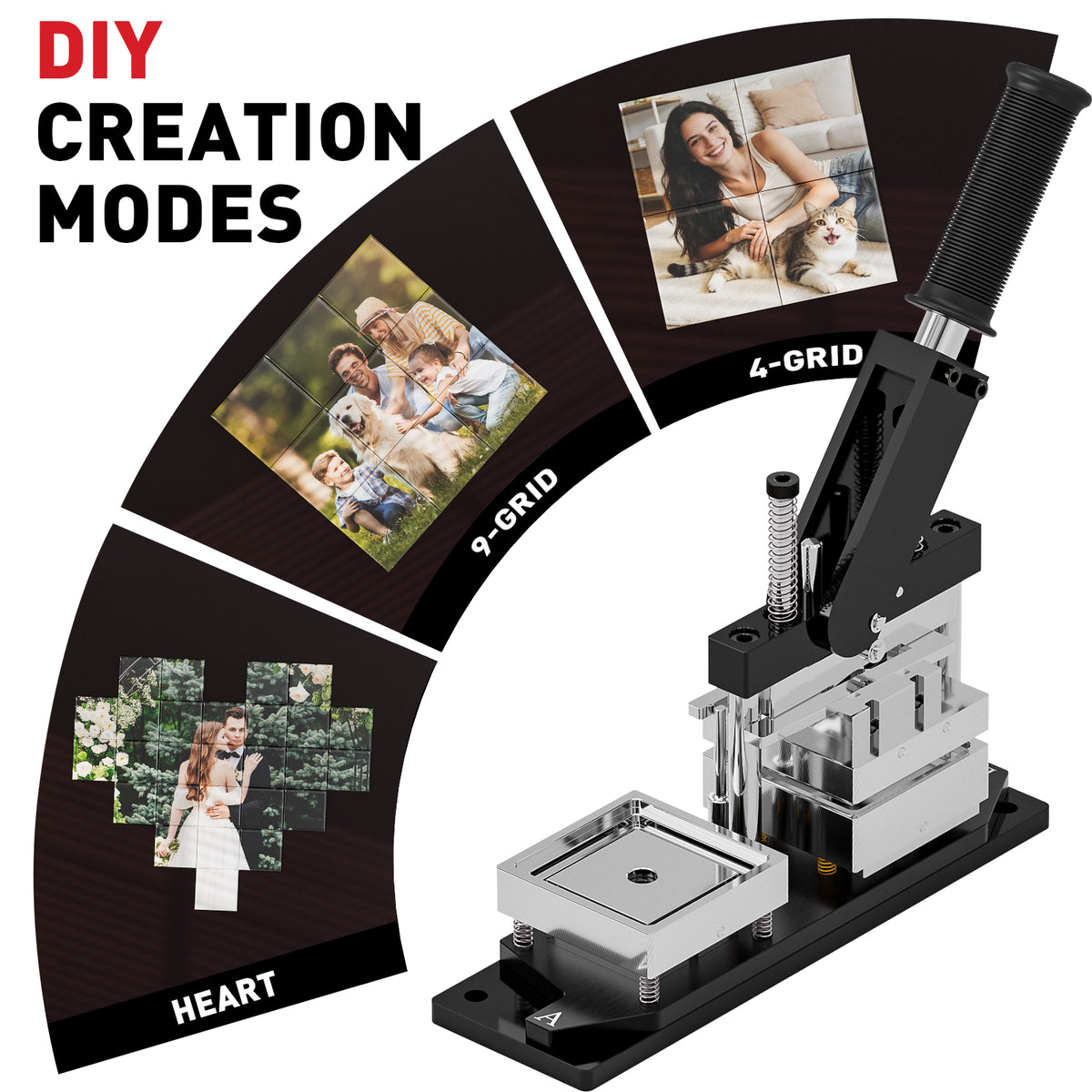 2.5x2.5inch Square Magnet Maker Machine Kit with 200 Sets Supplies
