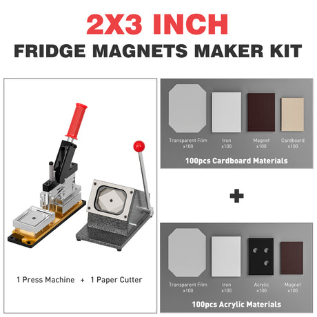 2×3 inch Acrylic and CardBoard Rectangle Fridge Magnets Maker Machine Kit