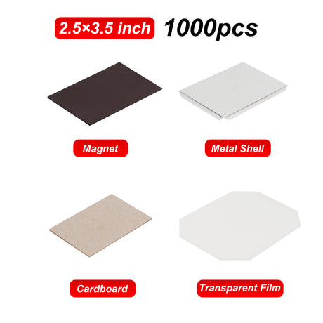 2.5 x 3.5″ Cardboard Rectangle Magnets Supplies for 1000 magnets