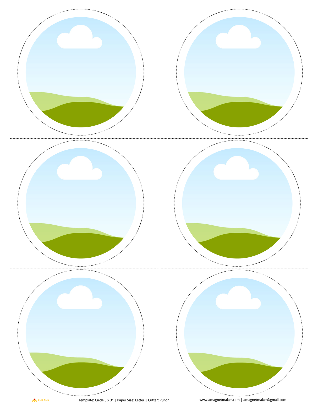 magnet machine 3in round template