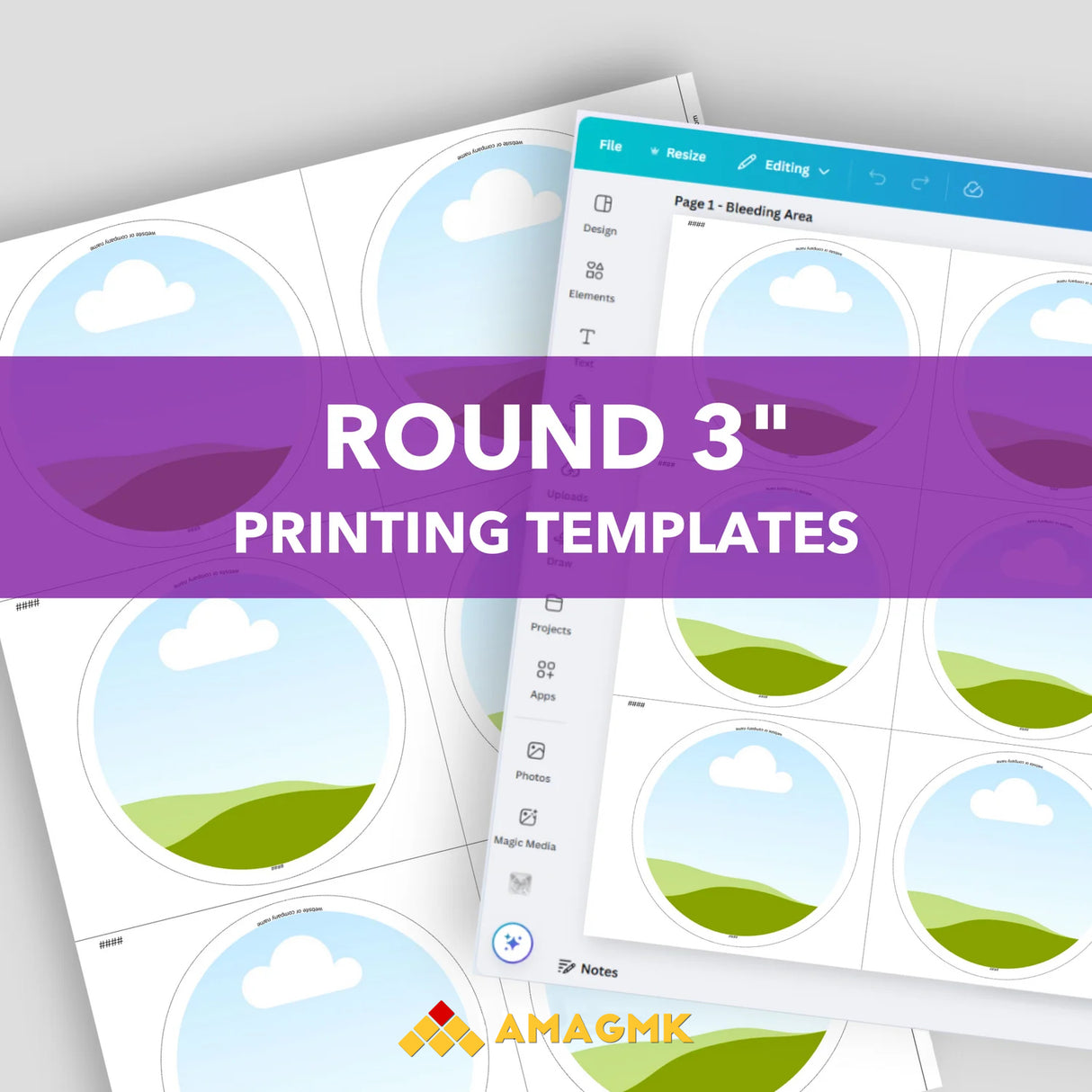 magnet machine 3in round template