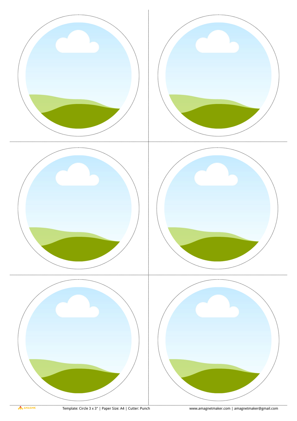 magnet machine 3in round template