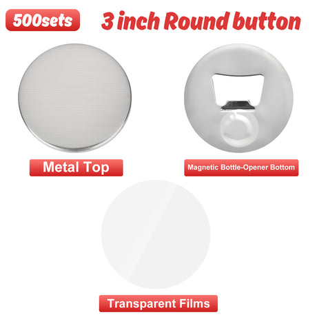 500pcs Metal Bottle Opener Supplies Round 3″