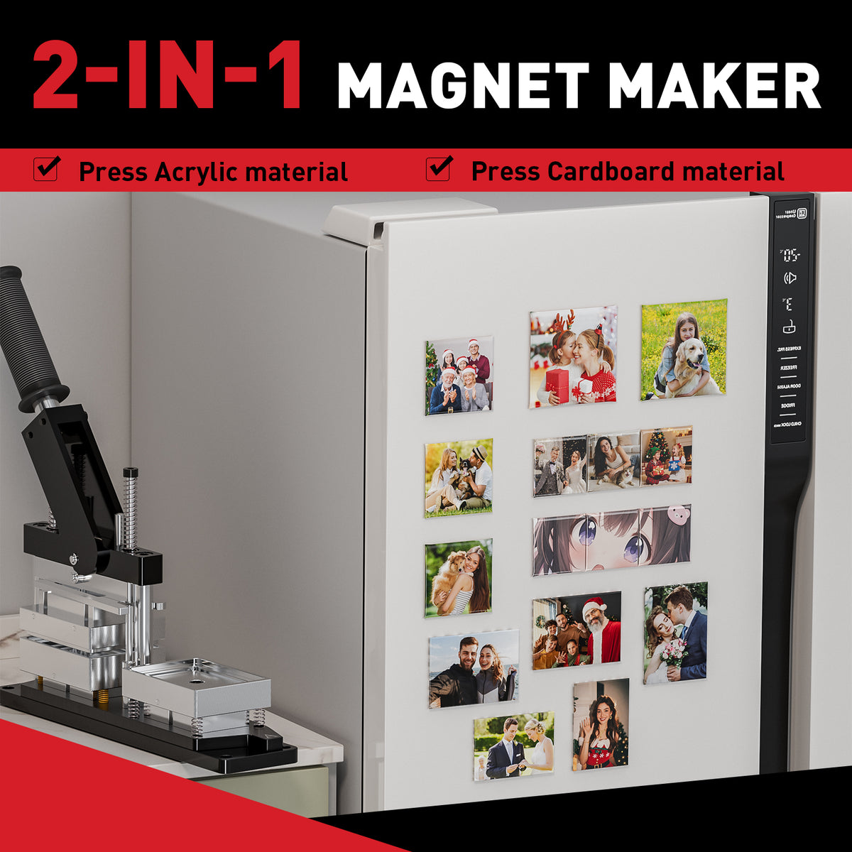 2x3inch Rectangle Magnet Maker Machine Kit with 200 Sets Supplies