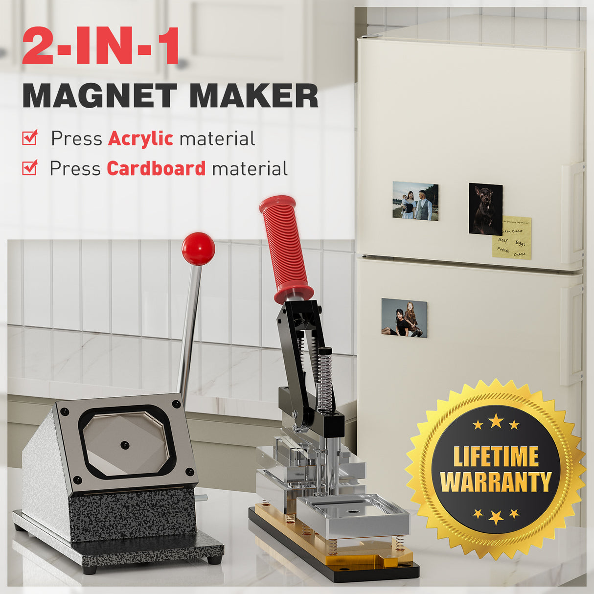 2×3 inch Acrylic and CardBoard Rectangle Fridge Magnets Maker Machine Kit