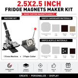 2.5x2.5inch Square Magnet Maker Machine Kit with 200 Sets Supplies