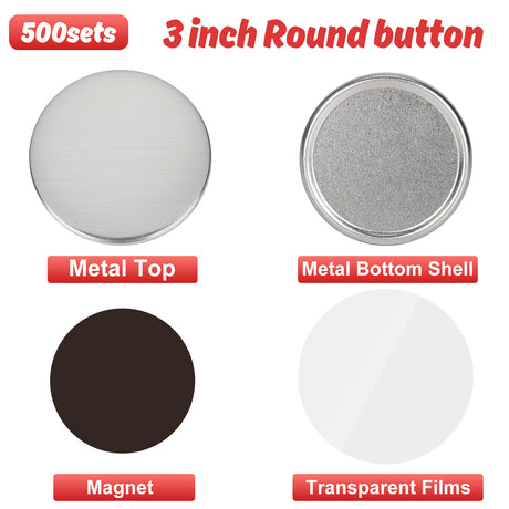 500pcs Soft Magnets Supplies Round 3in