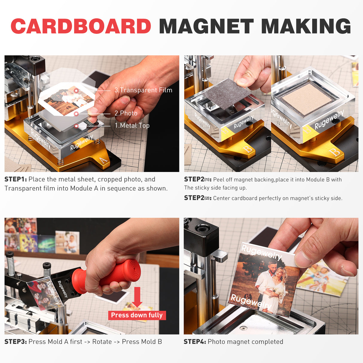 3.2 x 3.2″ Cardboard Square Magnets Supplies for 500 magnets