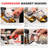 3.2×3.2 inch Acrylic and CardBoard Square Fridge Magnets Maker Machine Kit with 100 Sets Cardboad Supplies
