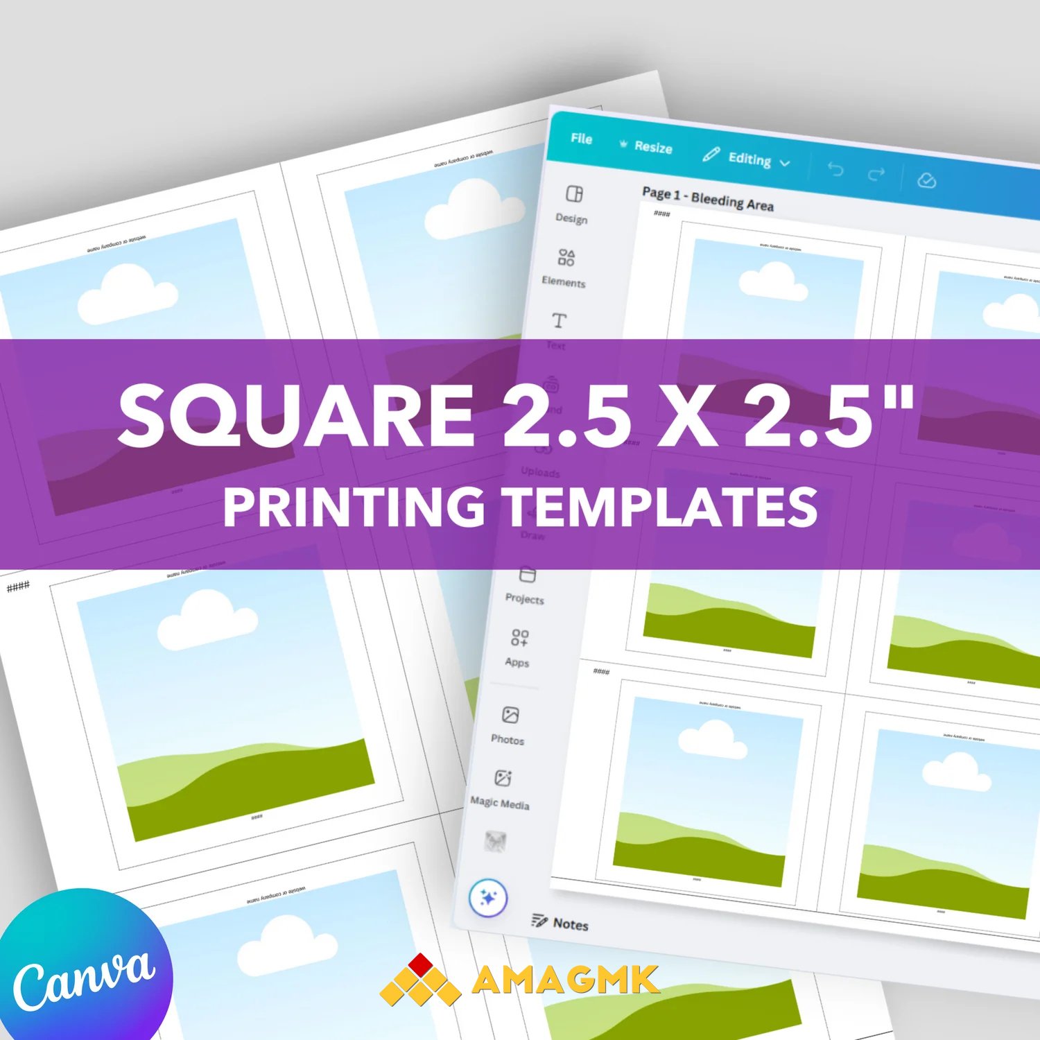 2.5in Magnet Printing Templates