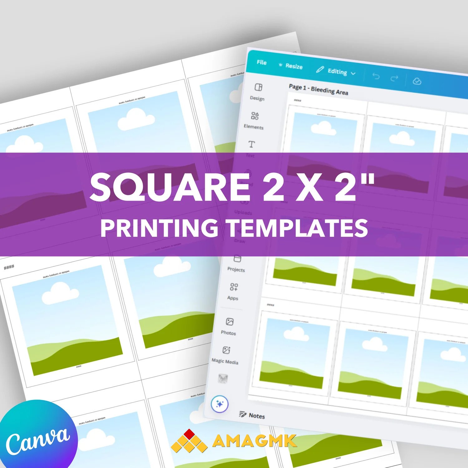 2in Magnet Printing Templates