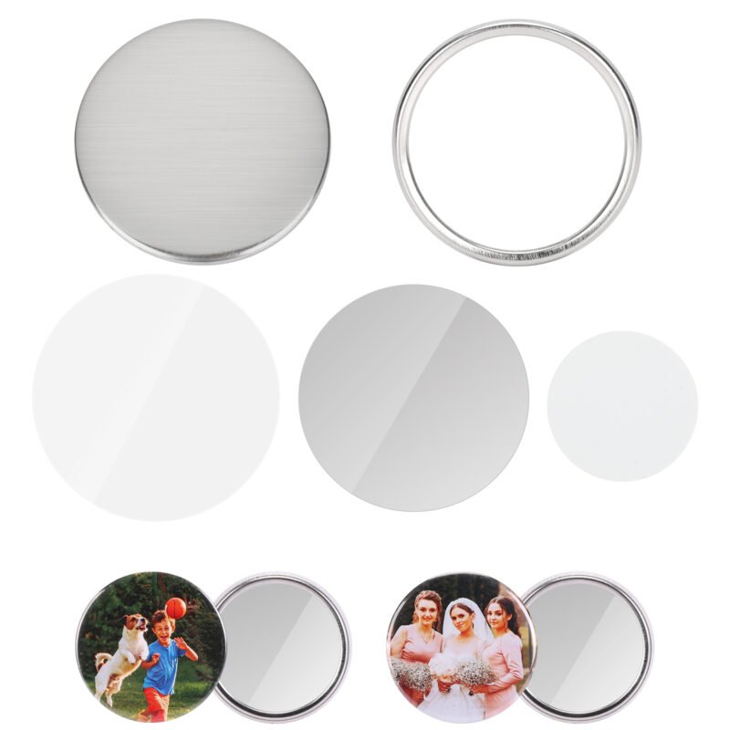 1000pcs Mirror Button Supplies Round 2.28in