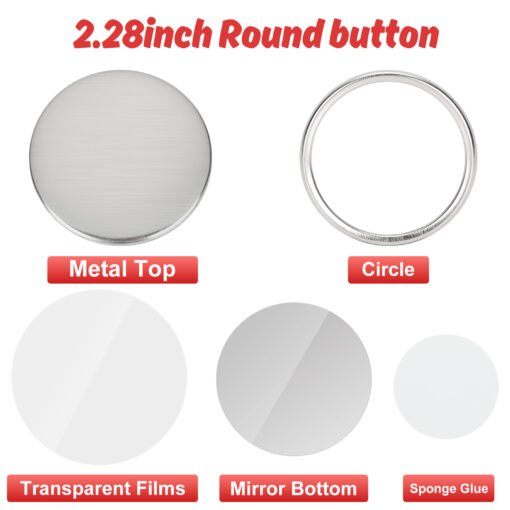 1000pcs Mirror Button Supplies Round 2.28in