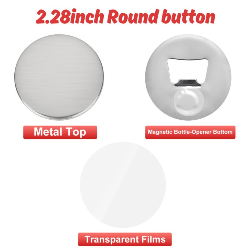 1000pcs Mirror Button Supplies Round 2.28"