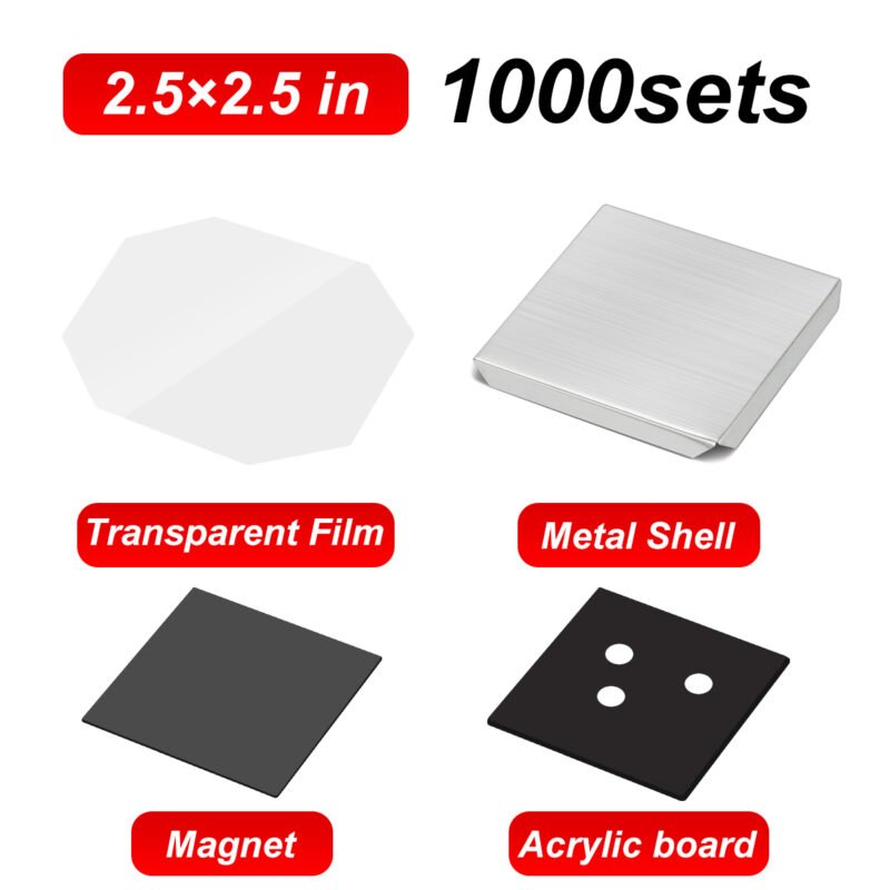 2.5in Acrylic Square Refrigerator Sticker
