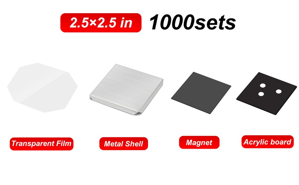 2.5in Acrylic Square Refrigerator Sticker