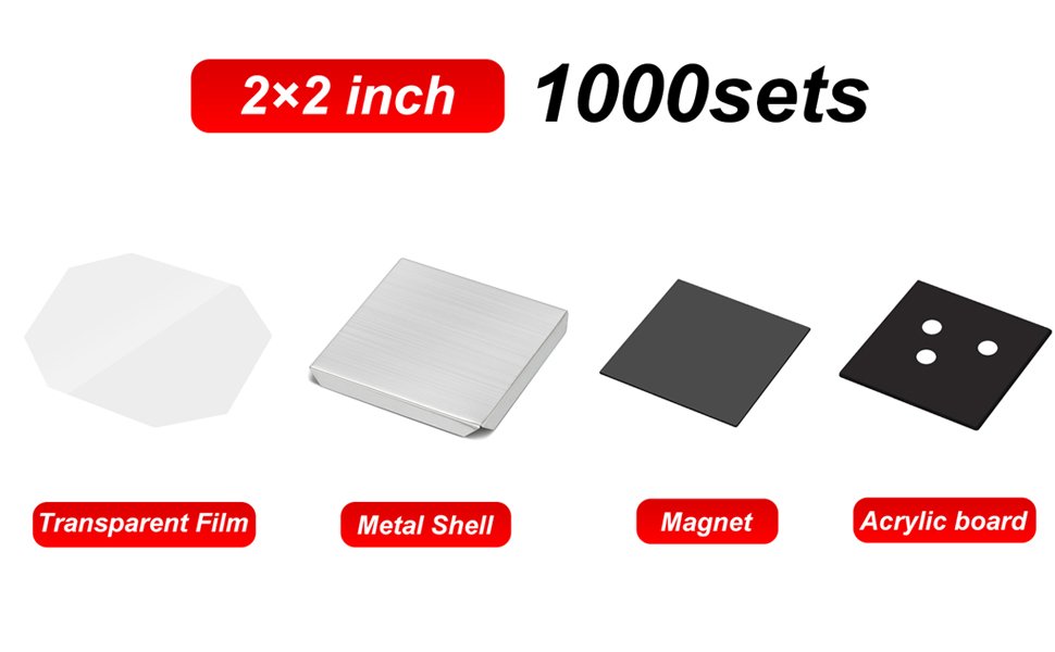 2in Acrylic Square Refrigerator Sticker